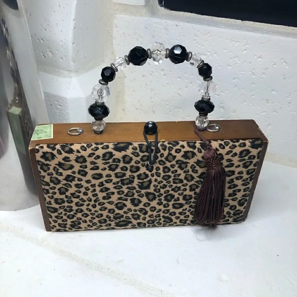 La Montana Cuban cheetah print cigar Box Purse
